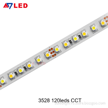 Adled Light UL listed led tape light 3528 smd dc12v warm white cold white dual color changeable led flexible strip